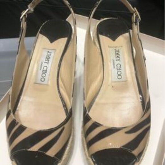 Jimmy Choo Leopard Wedge Size 35 - Picture 1 of 6